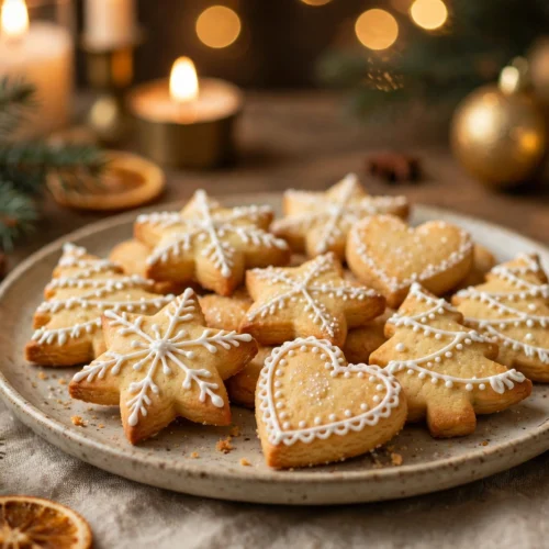 Sablés de Noël dorés et décorés selon la recette sablés de noël facile et traditionnelle