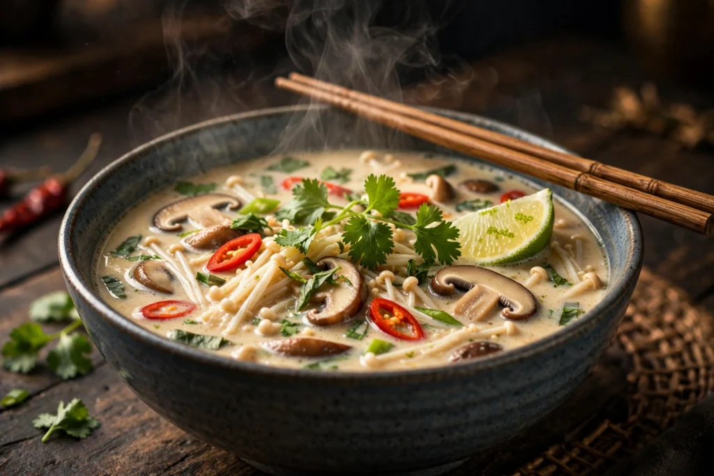 Bol de recette de soupe asiatique à la citronnelle