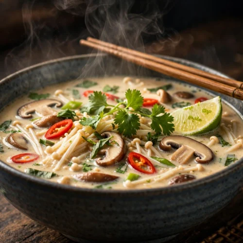 Bol de recette de soupe asiatique à la citronnelle