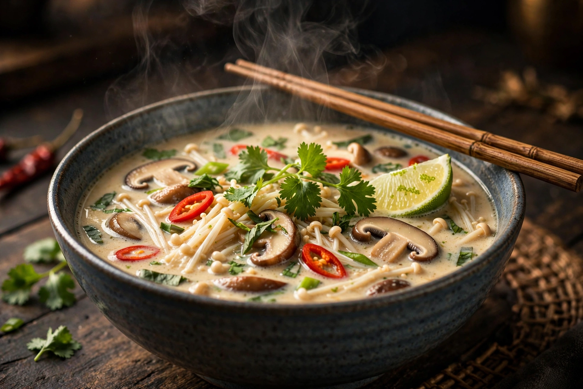 Bol de recette de soupe asiatique à la citronnelle