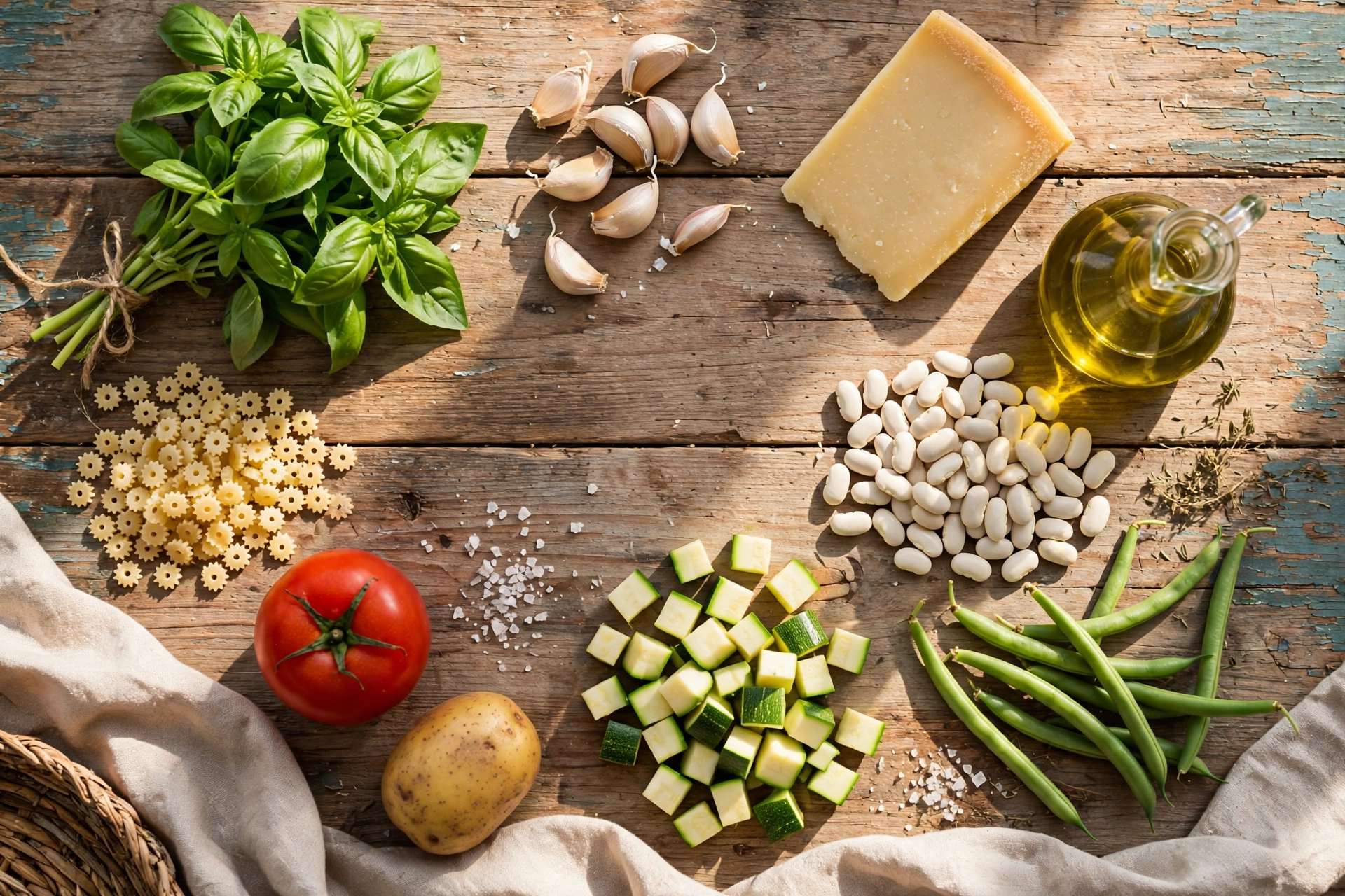 Ingrédients de la recette de soupe au pistou provençale
