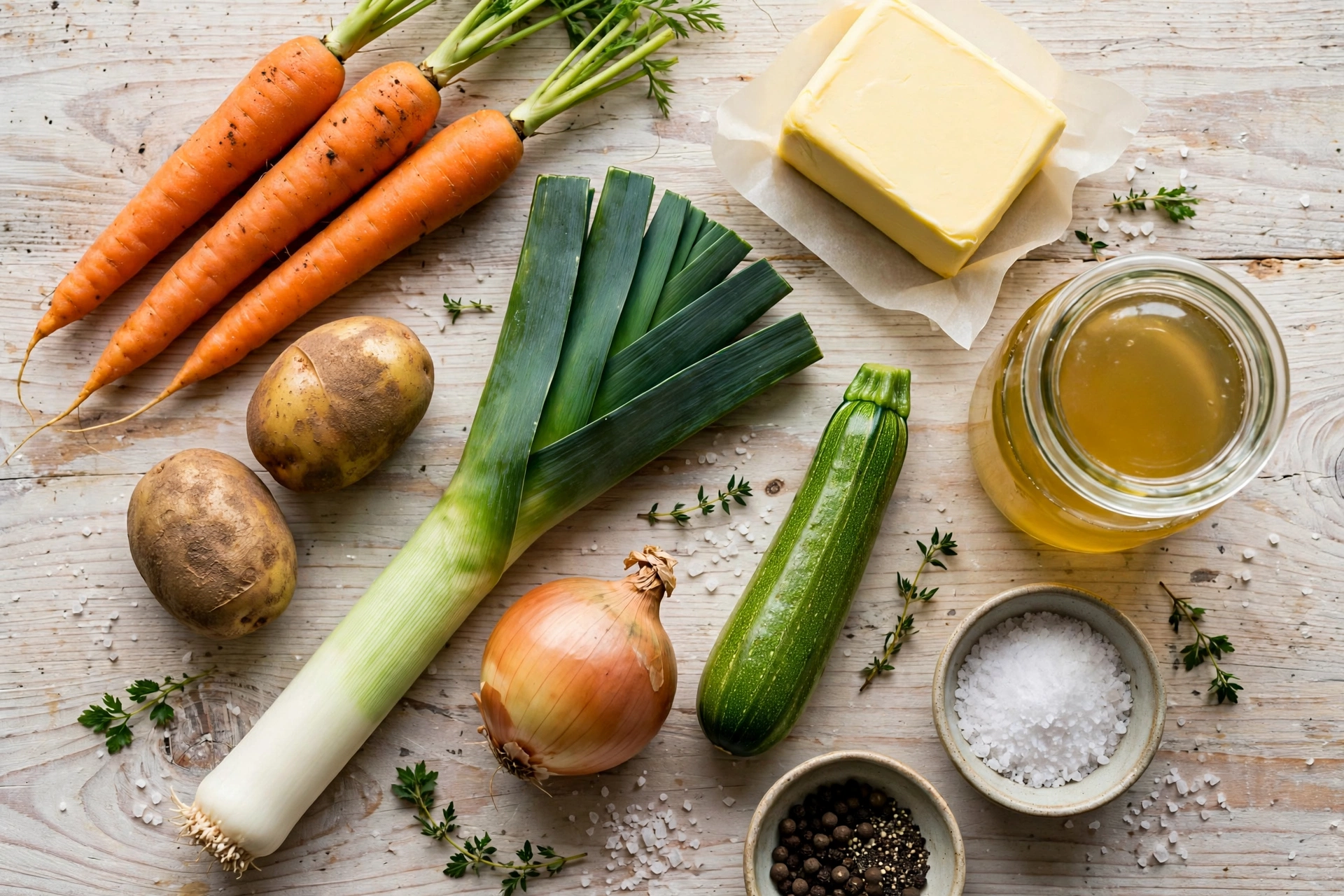 Ingrédients de la recette soupe de base aux légumes