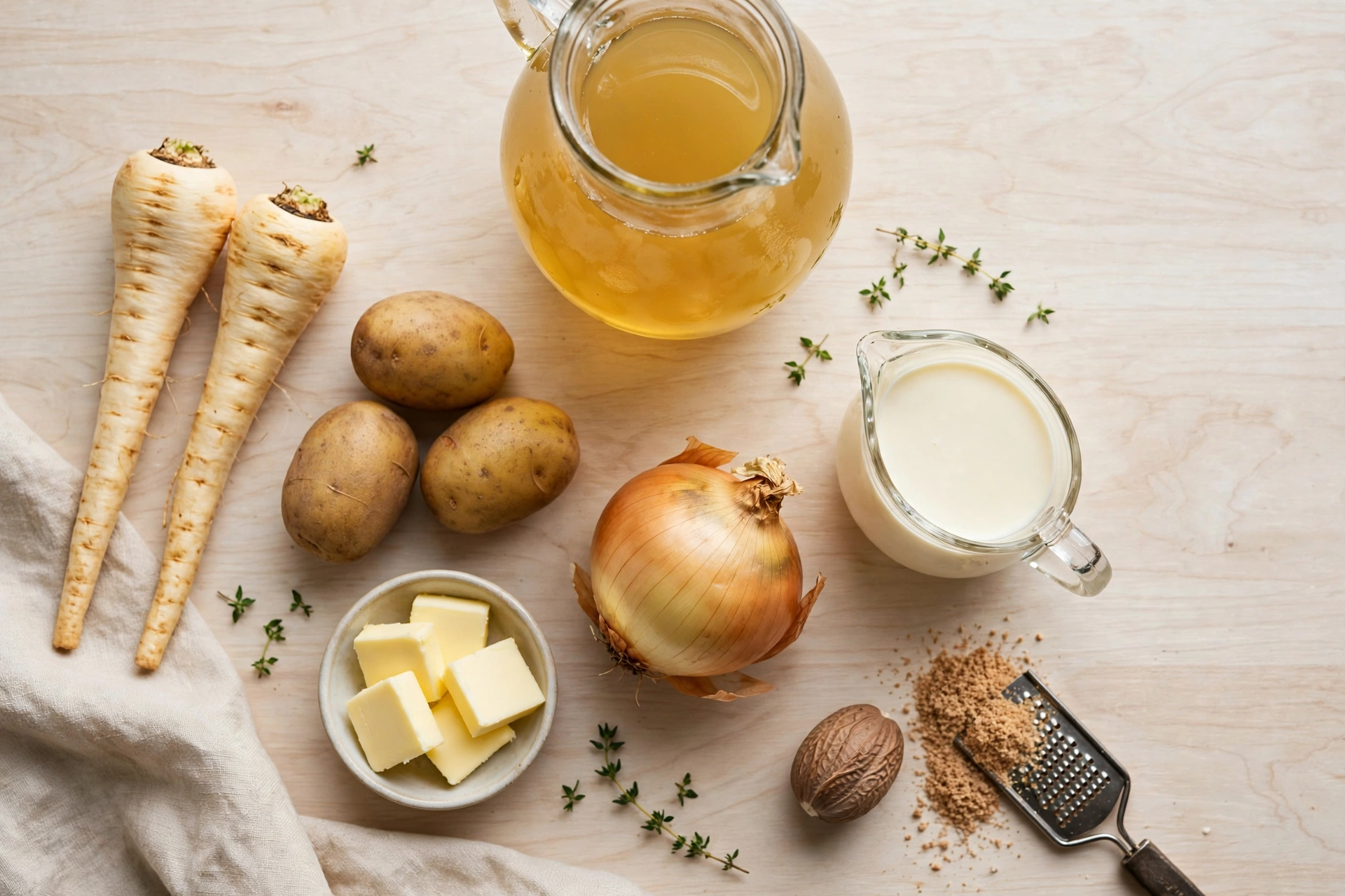 Ingrédients de la recette de soupe au blender chauffant soyeuse