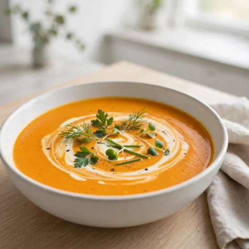 Velouté onctueux préparé au blender chauffant