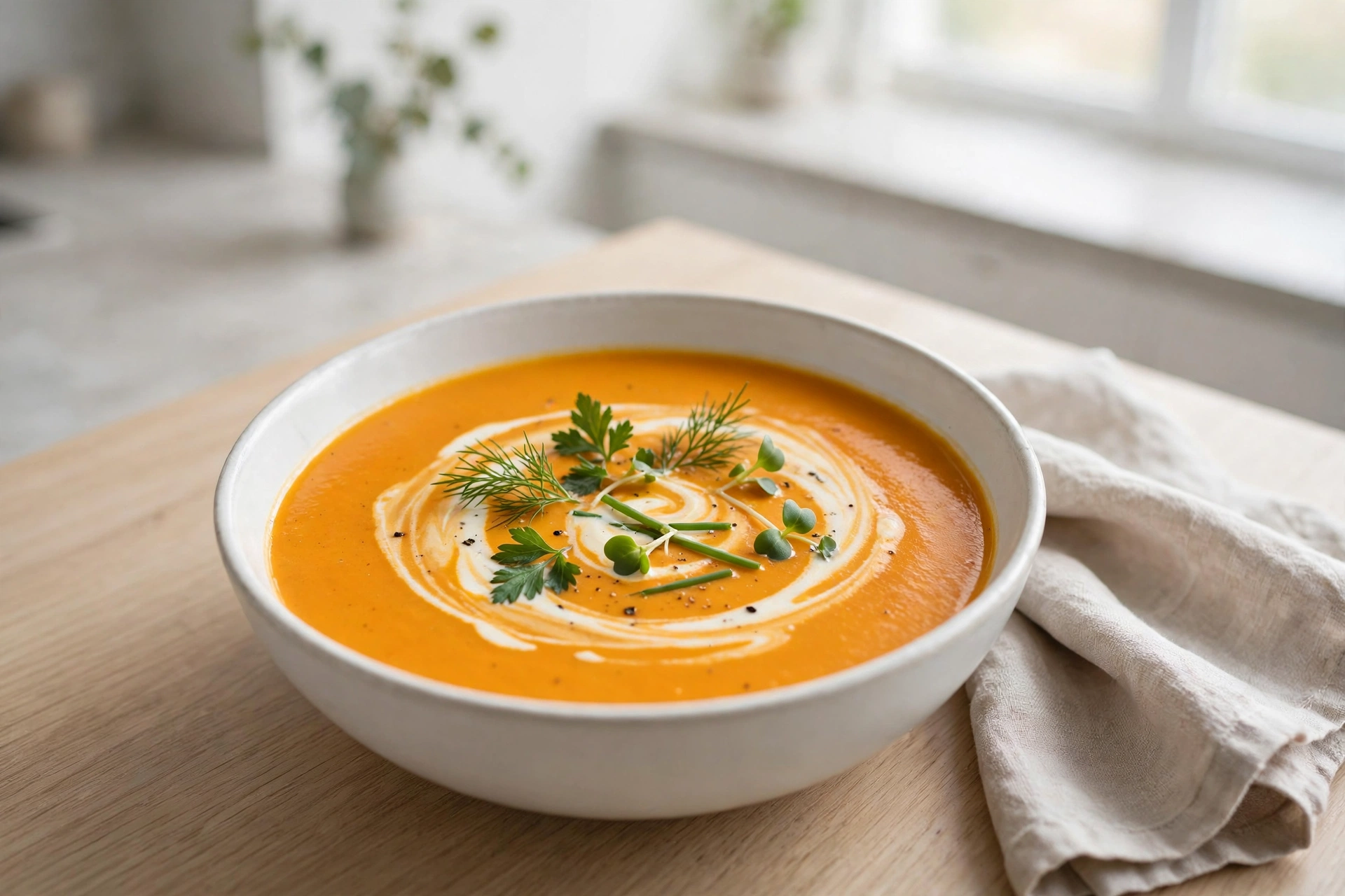Velouté onctueux préparé au blender chauffant
