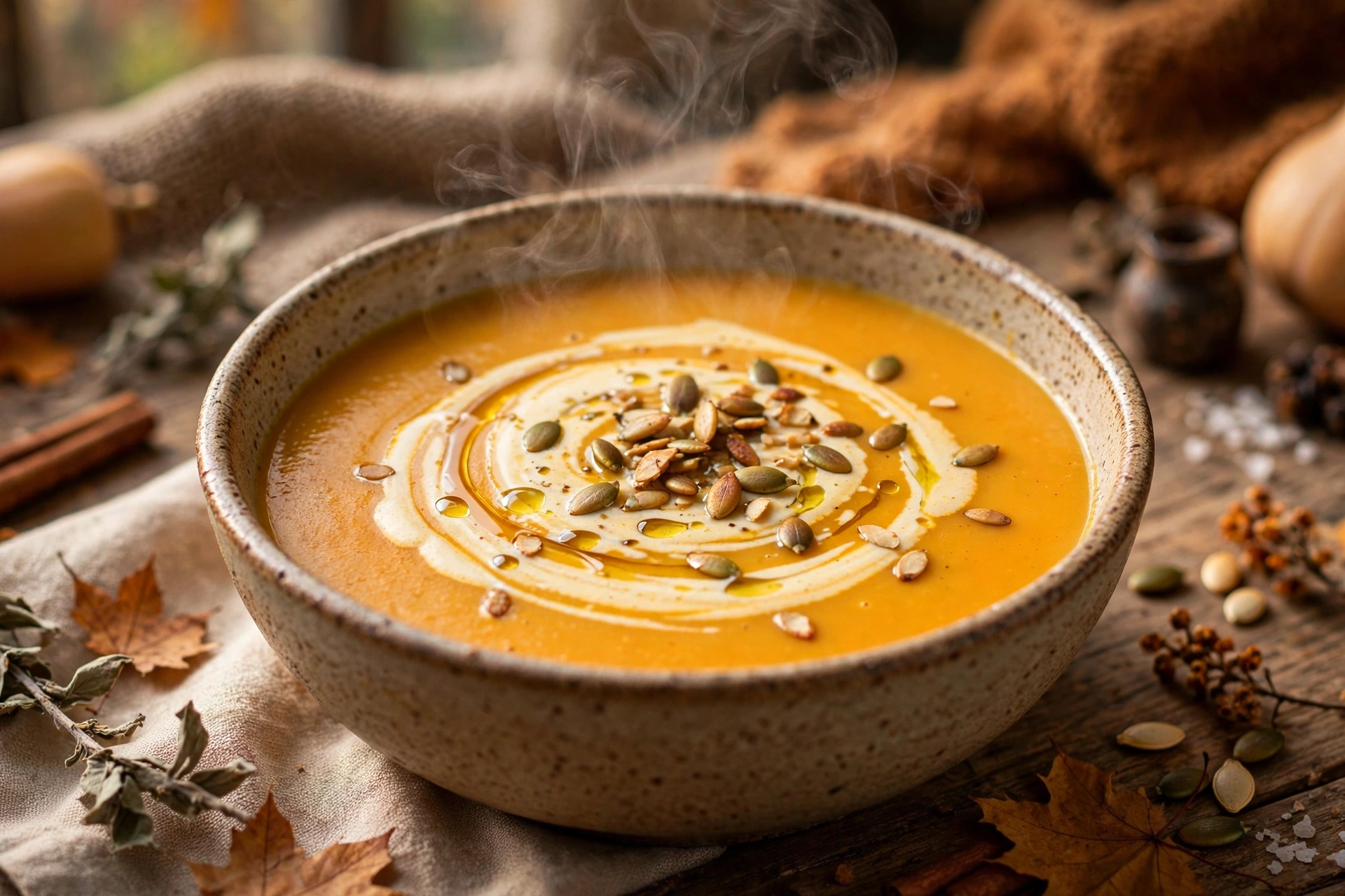 Velouté de la recette soupe butternut au Thermomix servi en bol