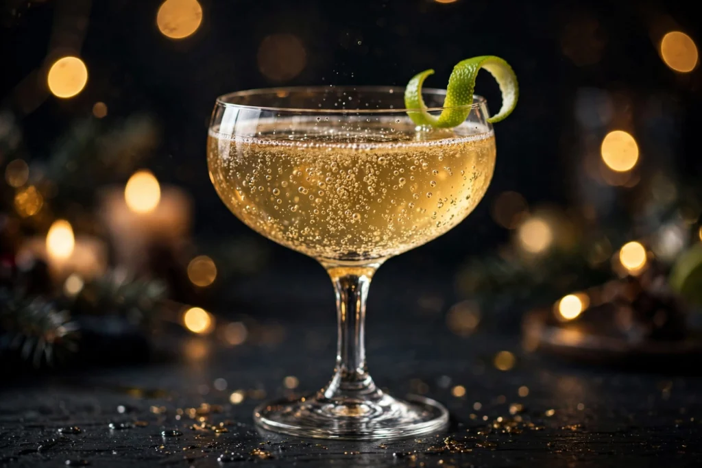 Coupe de recette de soupe de champagne cointreau citron vert