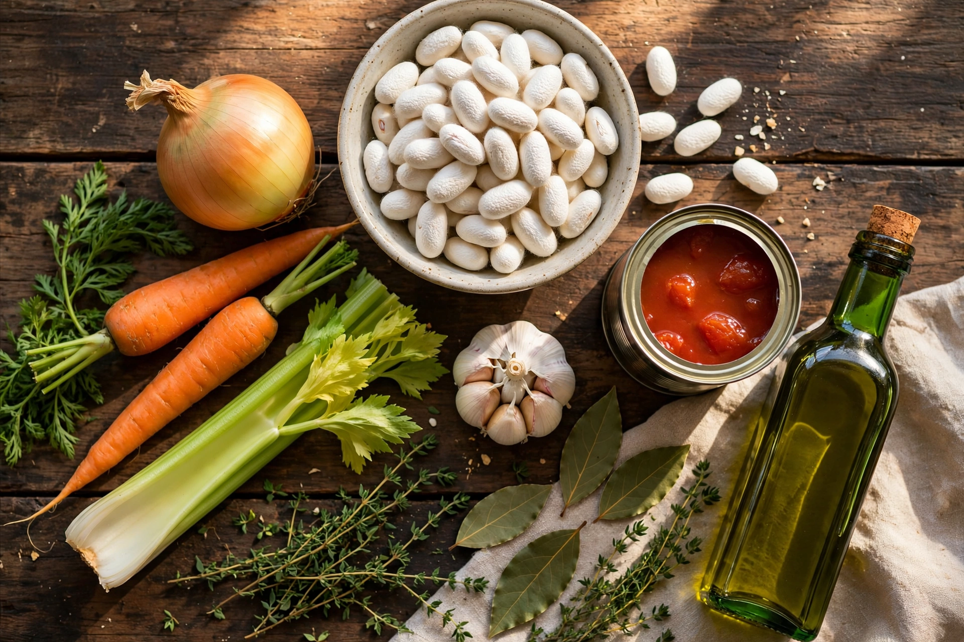 Ingrédients de la recette de soupe corse aux haricots