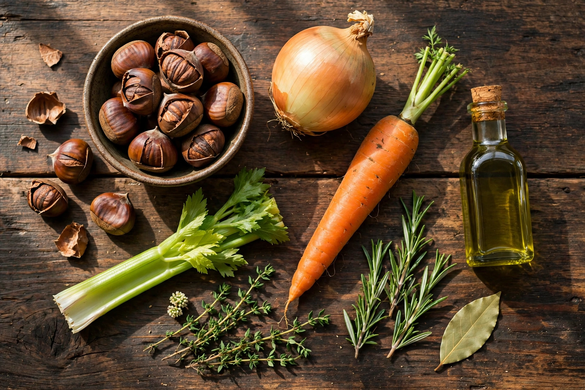 Ingrédients de la recette de soupe corse à la châtaigne