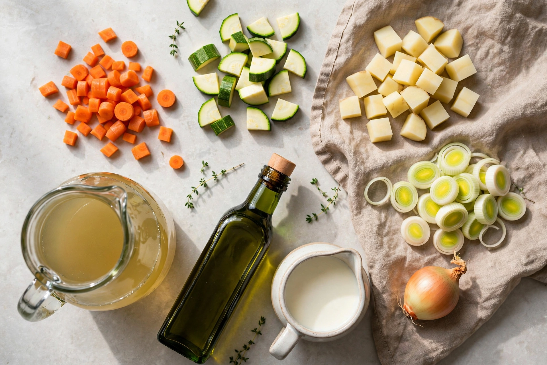 Ingrédients de la recette de soupe de légumes au soup maker
