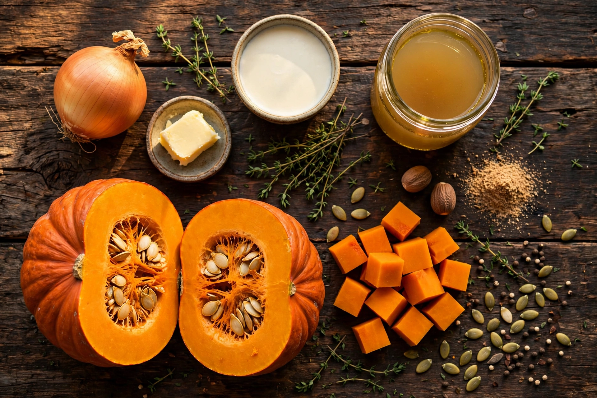 Ingrédients de la recette de soupe potimarron d'automne