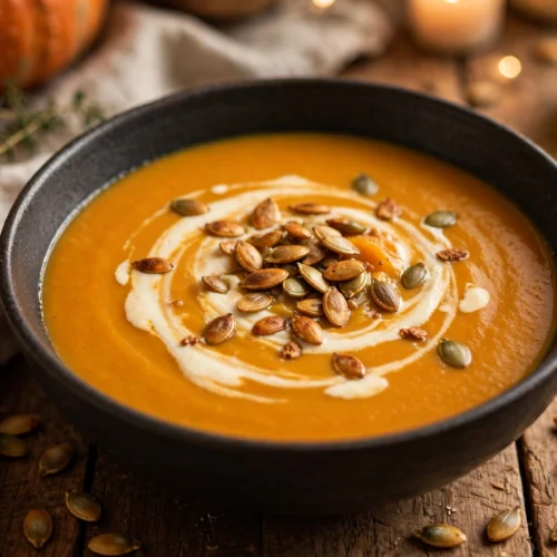 Velouté de potimarron crémeux préparé au Monsieur Cuisine