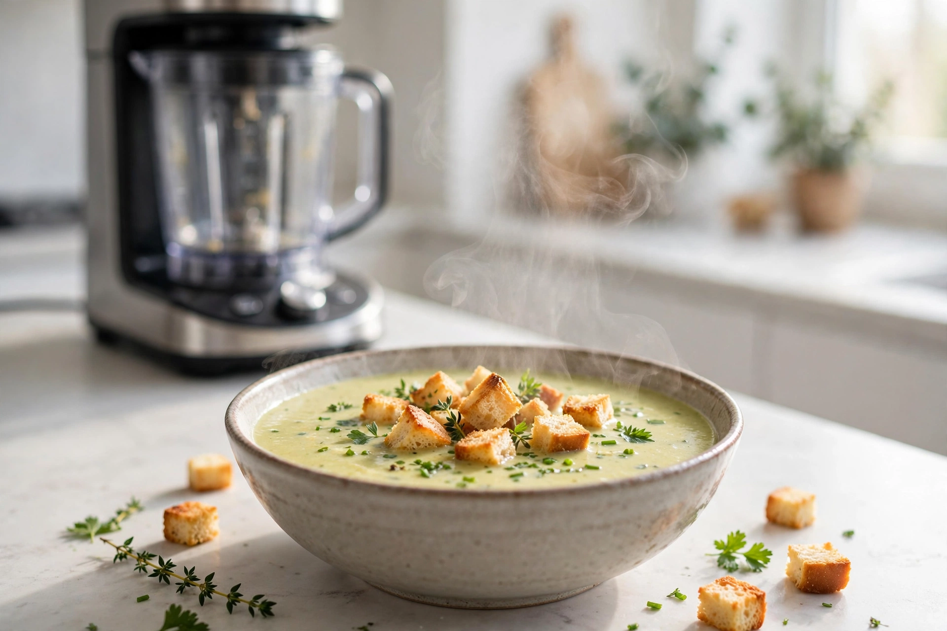 Velouté de recette de soupe au soup maker servi en bol