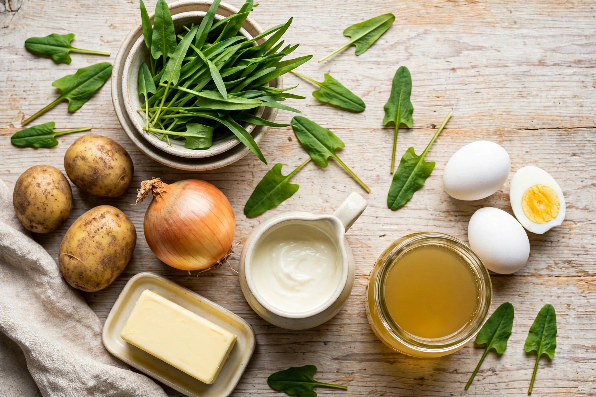 Ingrédients de la soupe à l'oseille recette facile