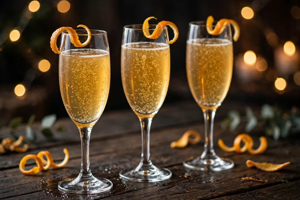 Flûtes de soupe angevine recette cocktail pétillant servi