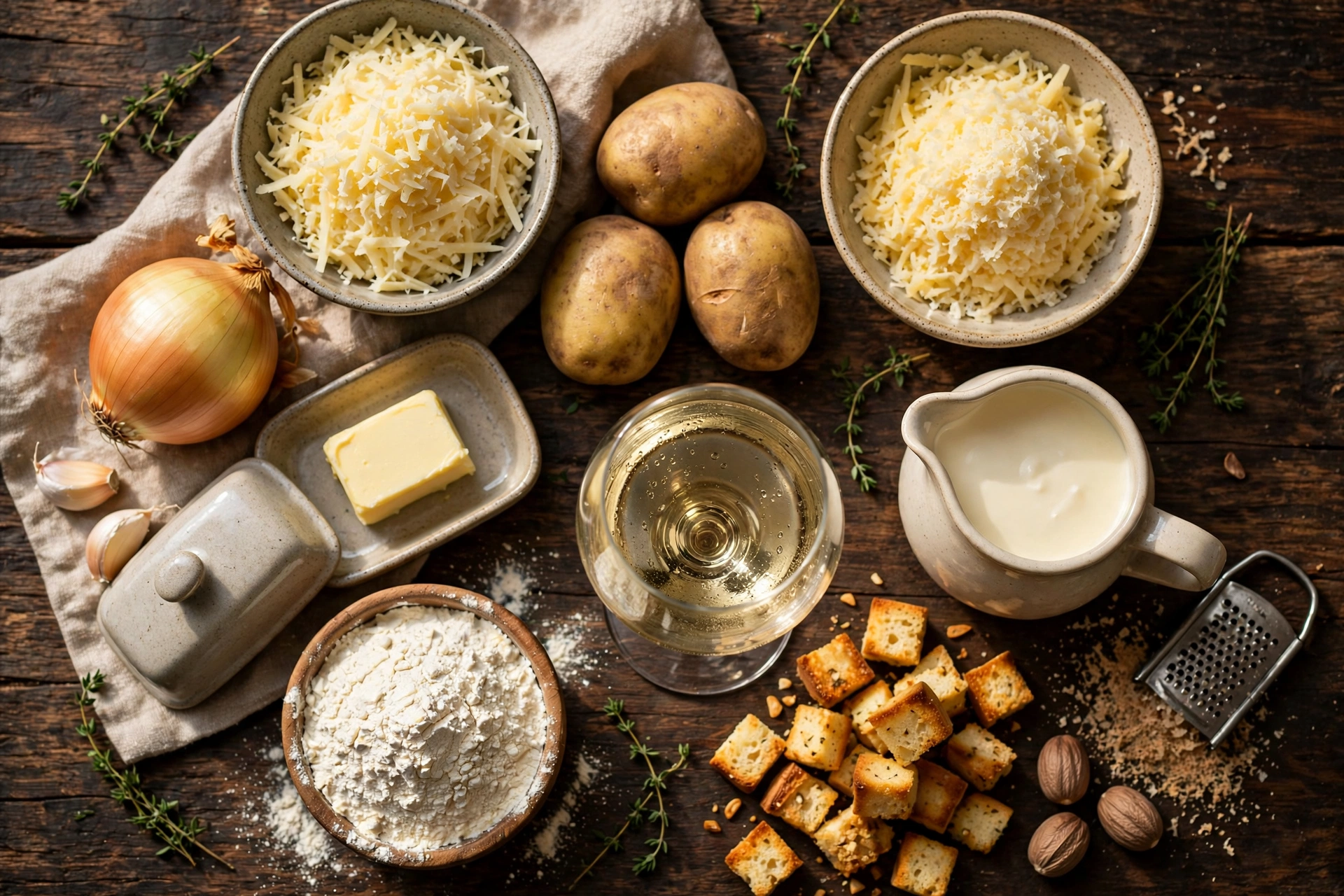 Ingrédients de la soupe au fromage recette crémeuse