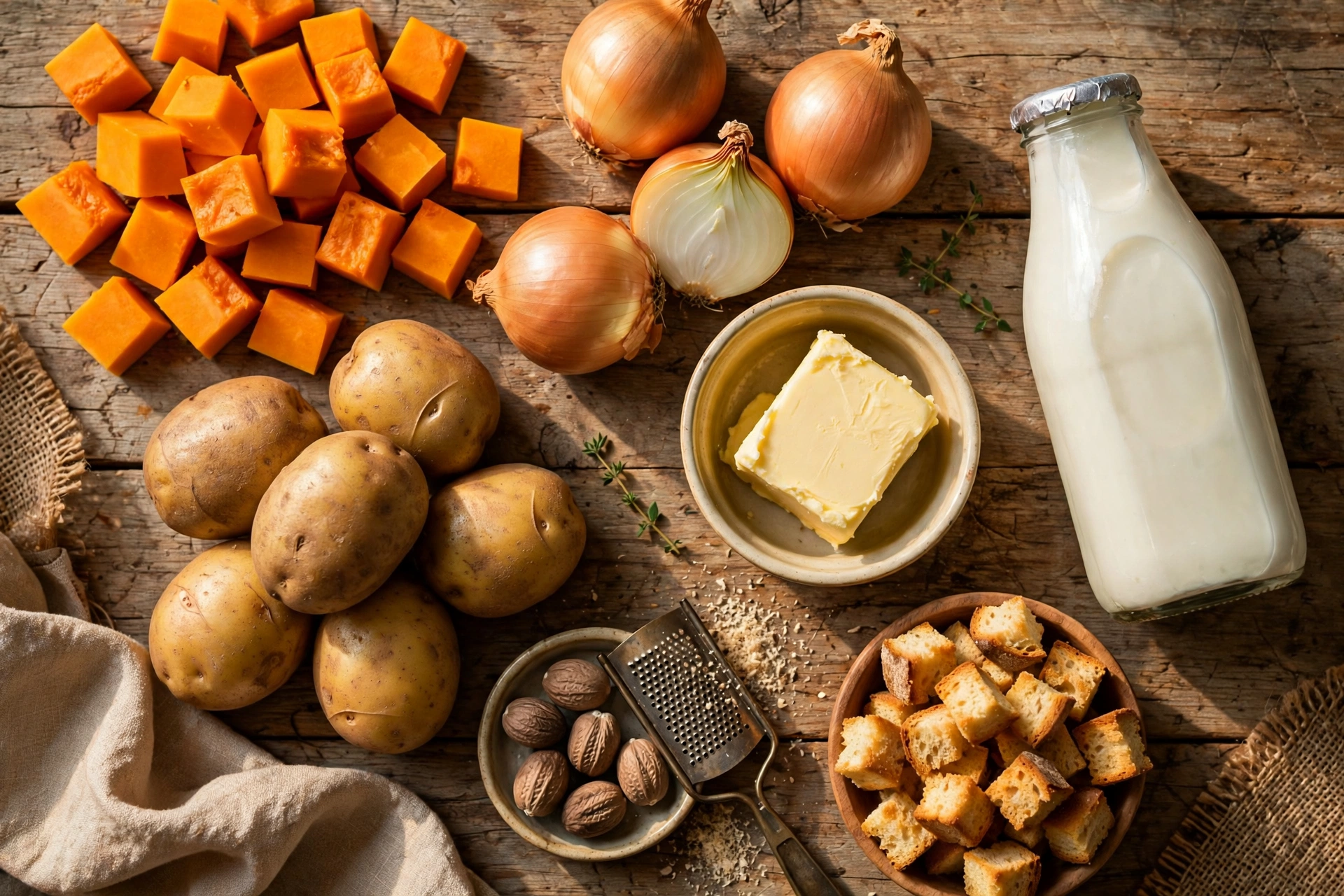 Ingrédients de la soupe au potiron recette de grand-mère