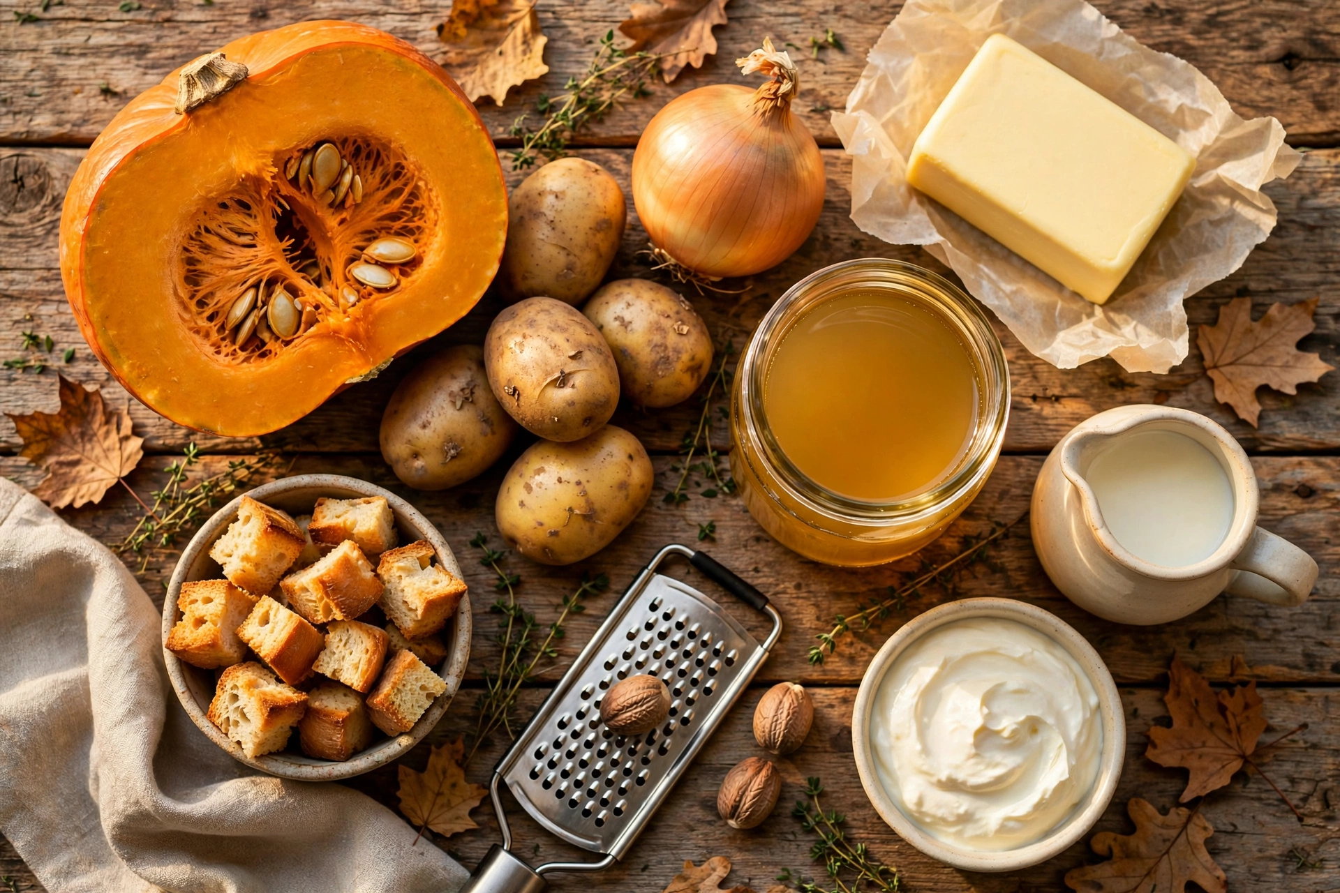 Ingrédients de la soupe au potiron recette de grand-mère