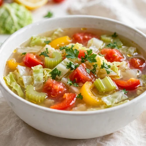 Bol coloré de la soupe aux choux régime recette aux légumes
