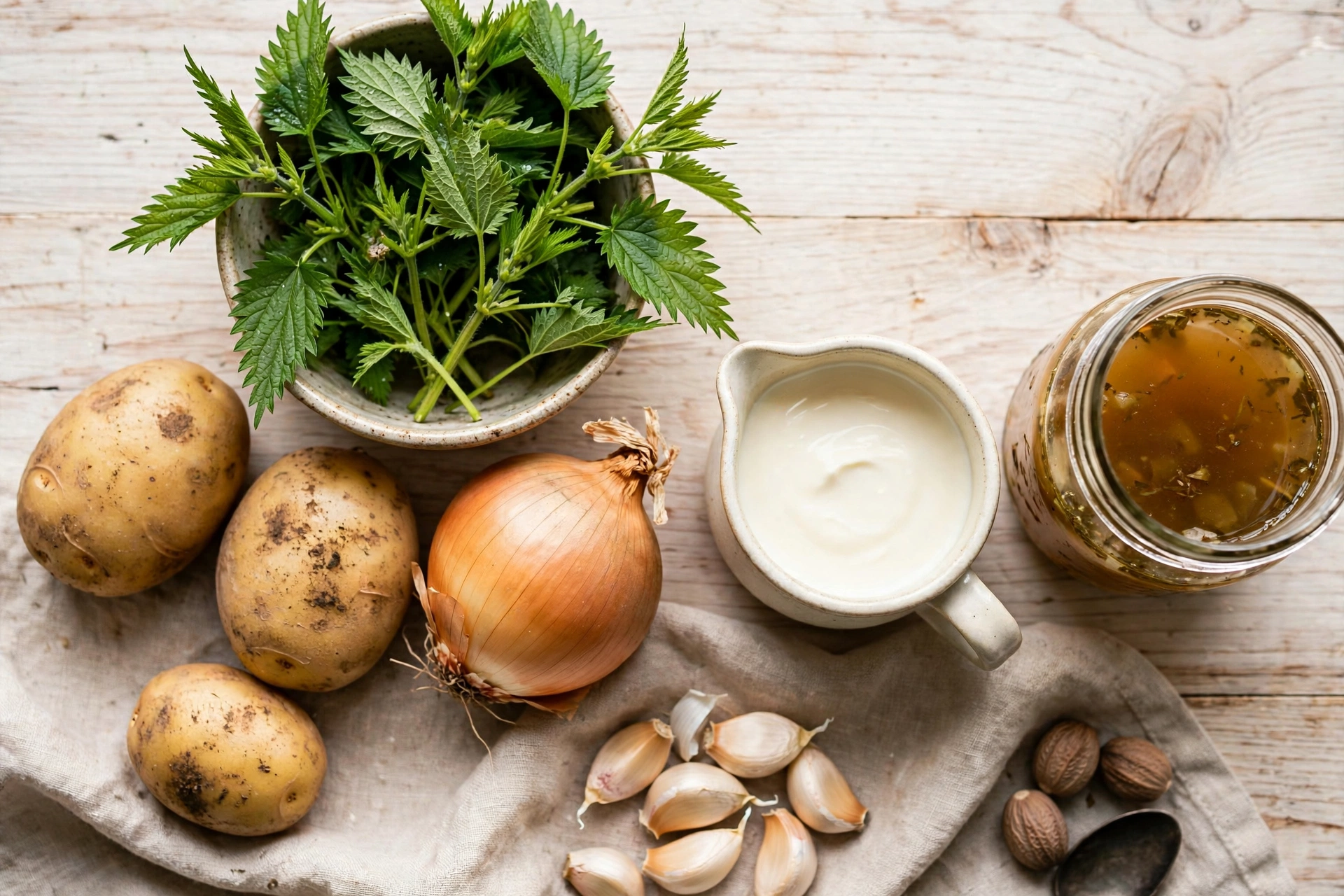 Ingrédients de la soupe d'ortie recette détox