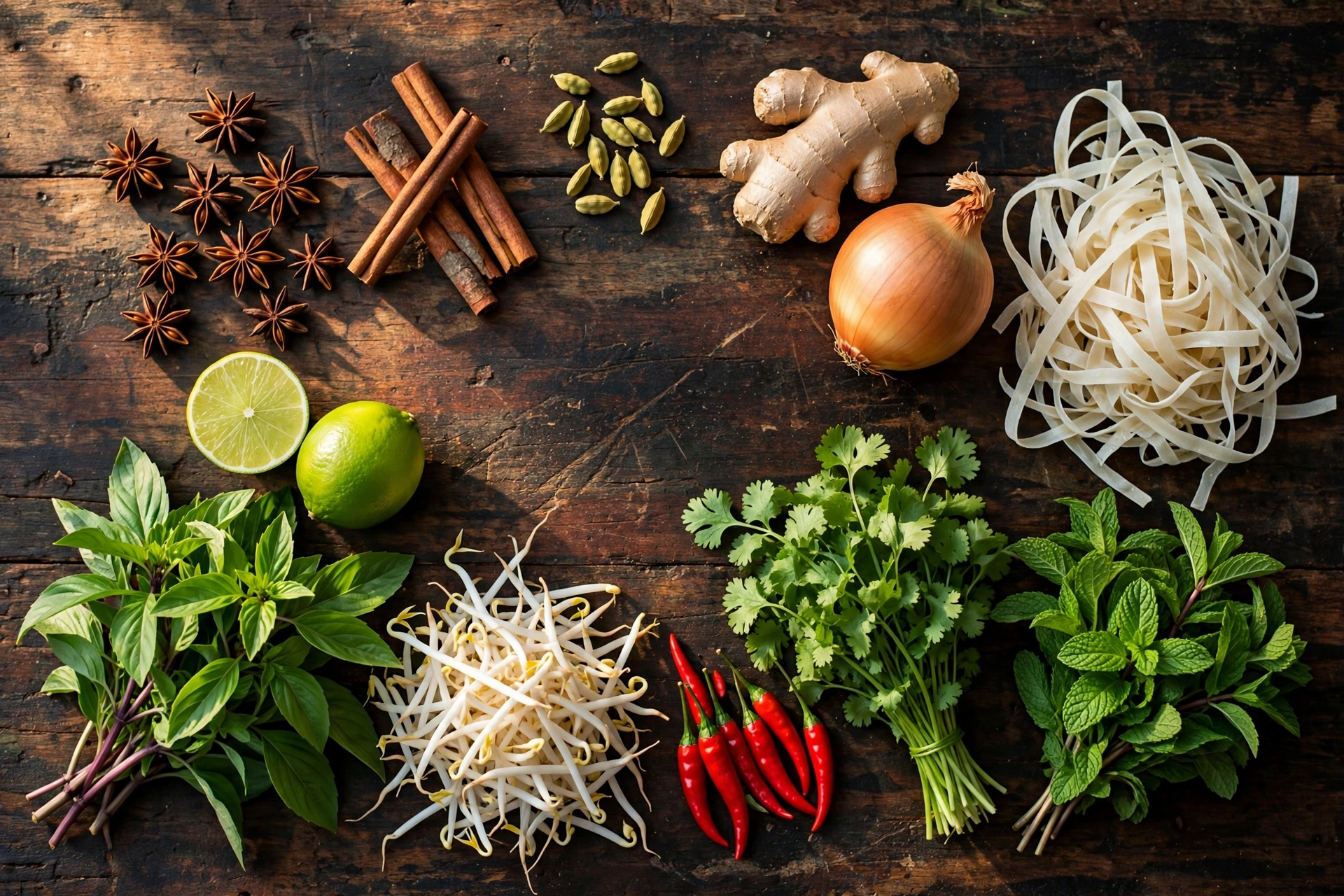 Ingrédients de la soupe pho recette vietnamienne authentique