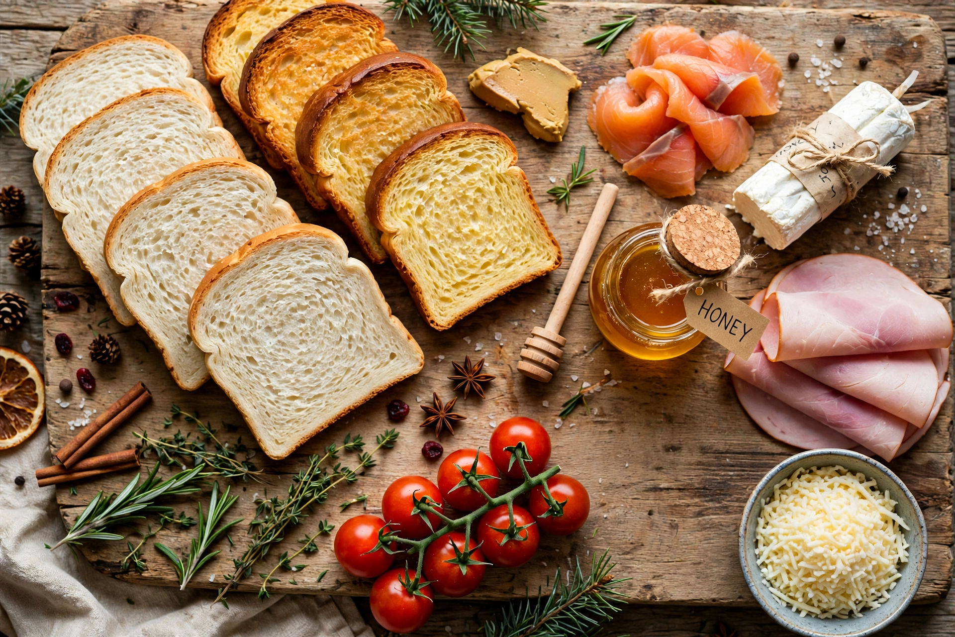 Ingrédients du toast noël facile pas cher pour l'apéritif